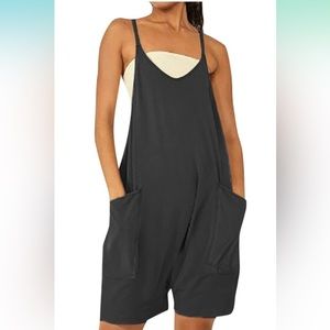 Rompers Shorts For Women Casual Jumpsuits Overalls with Pockets